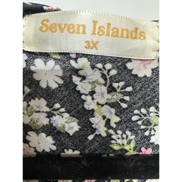 Seven Islands Sleeveless Floral Plus Size Dress Size 3XL Black Long Length - Picture 3 of 4